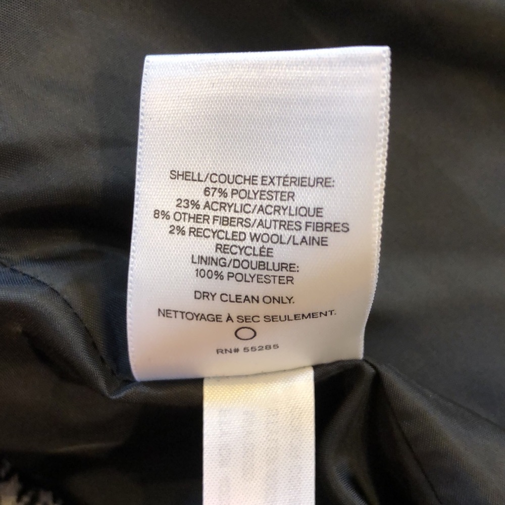 Express Long Plaid Car Coat Black & White NWOT - Picture 7 of 7